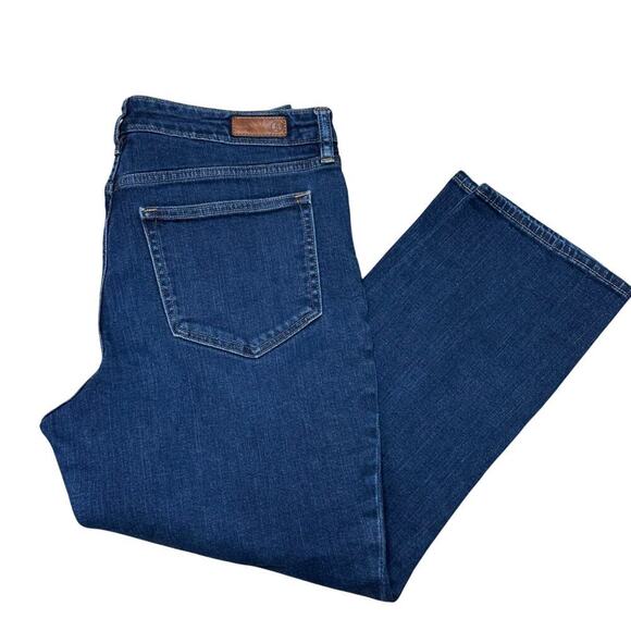 Lands’ End Mid Rise Crop Jeans - Size 12 Blue Denim Gently Used - Picture 4 of 5